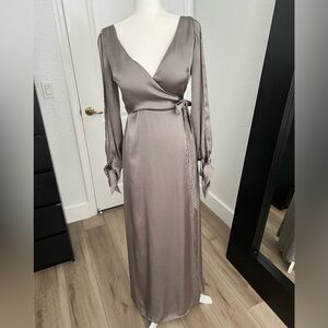 Satin Gray Dress